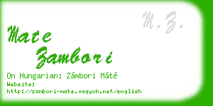 mate zambori business card